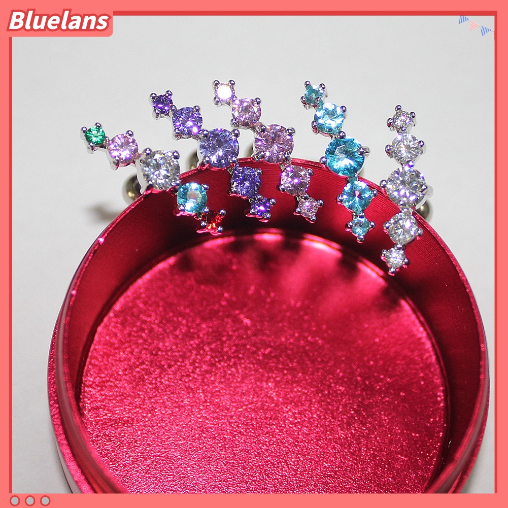 Bluelans 1Pc Lady Rhinestone Inlaid Arc Shape Ear Stud Earring Cartilage Piercing Jewelry