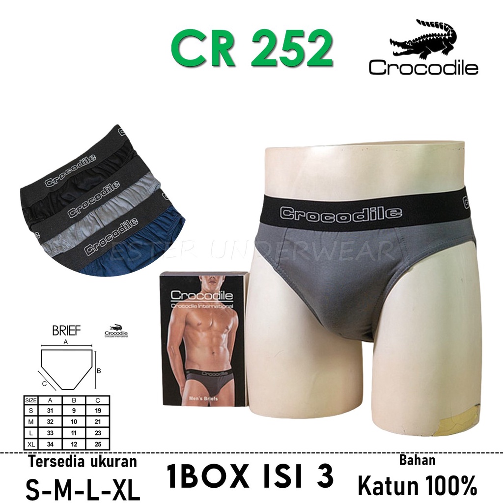 Celana Dalam Pria CROCODILE CR 252 ISI 3PCS|Celana Dalam Pria