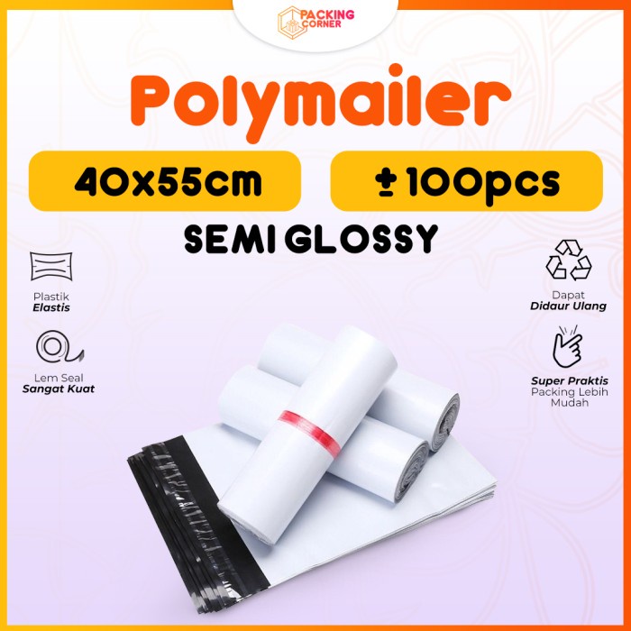 

Mudah Plastik Packing Polymailer Warna Putih 40X55 Isi 100 Pcs Tebal Glossy Bergaransi