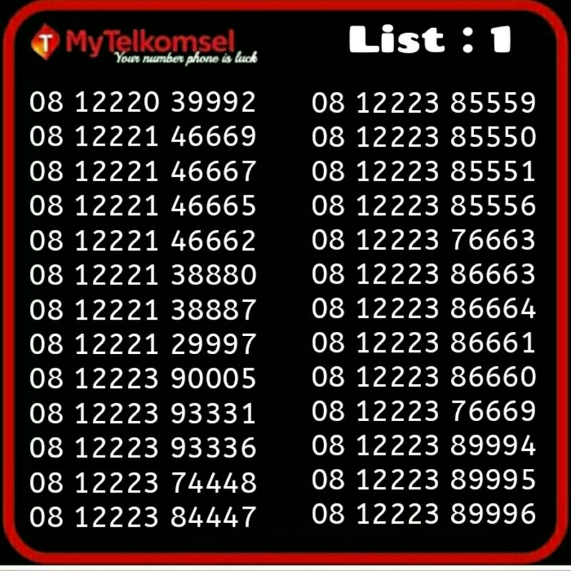 NOMOR CANTIK TELKOMSEL SERI DOUBLE TRIPLE RAPIH