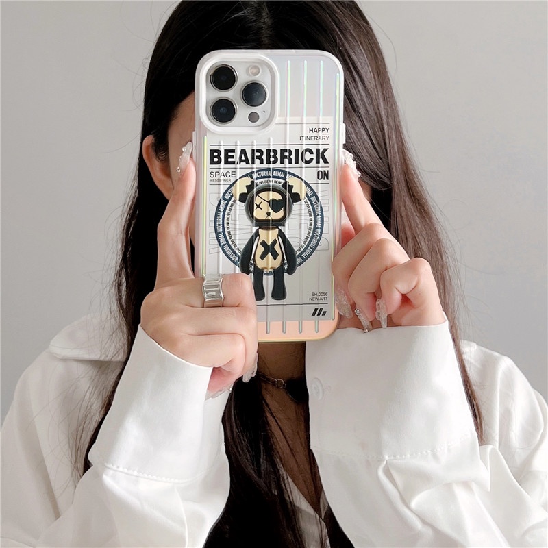 Soft Case Desain Beruang Aurora Laser Untuk IPhone 14 13 12 11 Pro Max