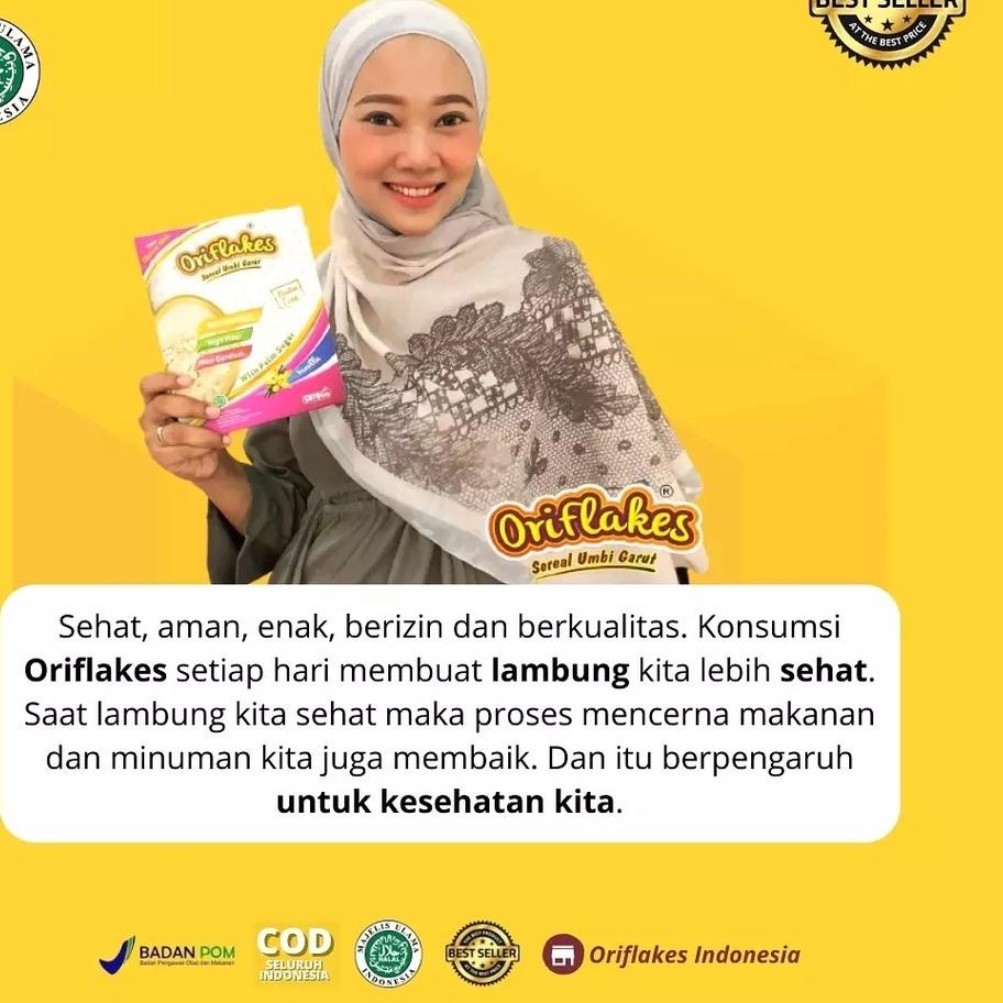 

BISA COD ✔️Oriflakes Sereal Umbi Garut Asam Lambung GASTRO susu Etawa 350g|KD8