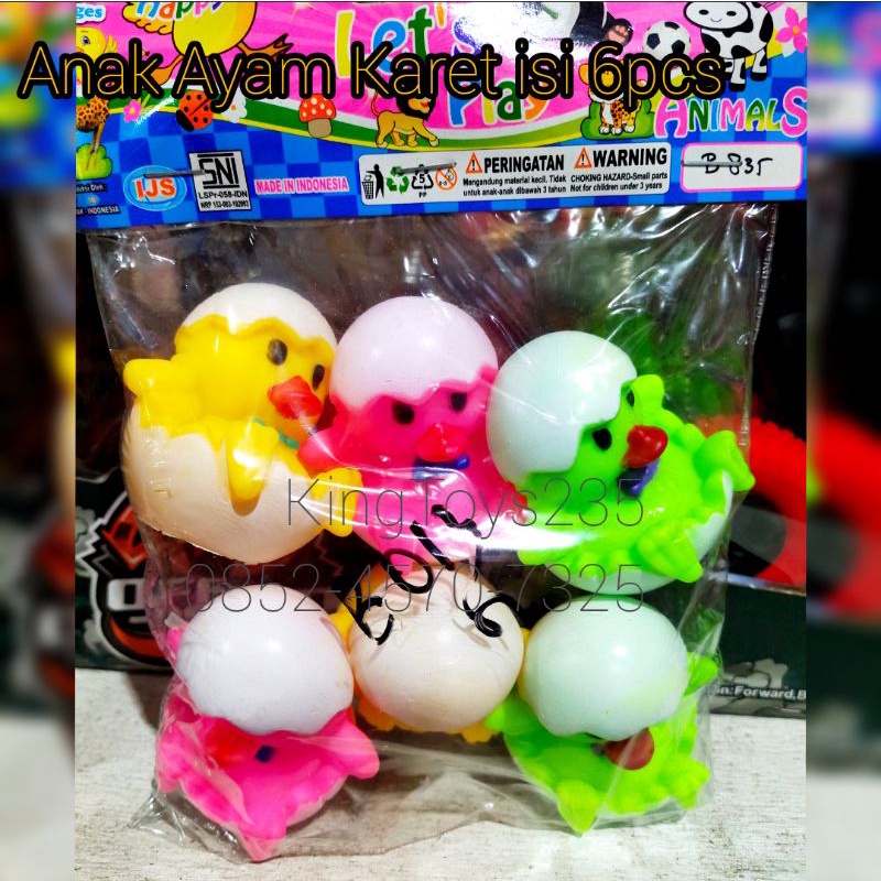 Mainan Anak Bebek Karet Ayam Menetas Tekan Berbunyi Bawa Mandi isi 6pcs Lucu Aman Air Mengapung Lemb