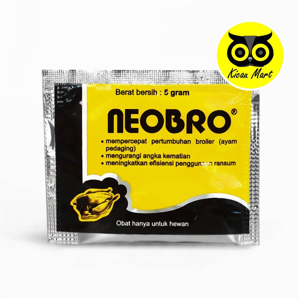 Neobro Obat Gemuk Penggemuk Ayam Ternak Broiler Boiler Neo Bro Neobro 5 Gram Medion Vitamin Penambah Nafsu Makan Unggas Anak Ayam Bebek Itik Pedaging