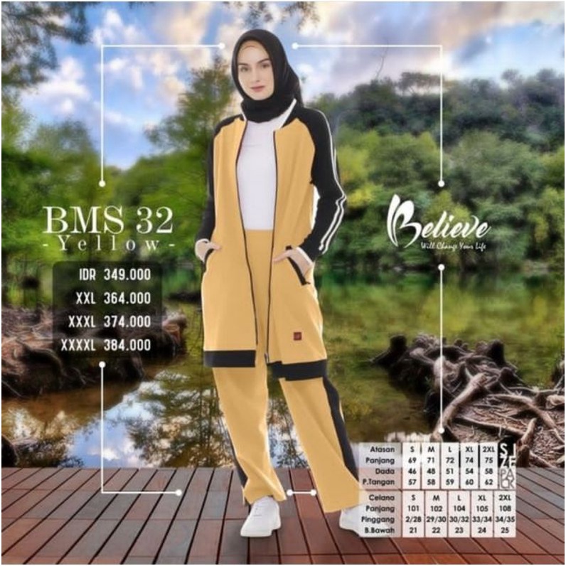 BAJU OLAHRAGA MUSLIMAH SYAR'I BMS 32