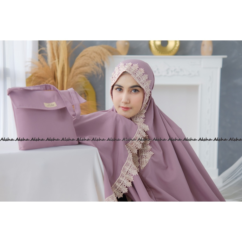 Mukena Dewasa Renda 2 in 1 Jumbo Katun Premium Alsha