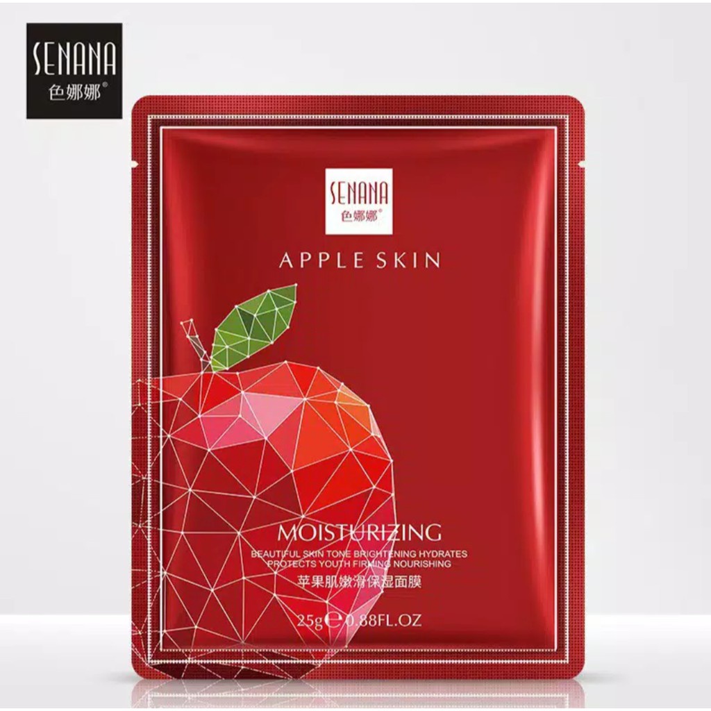 SENANA Apple Skin Moisturizing Hydrating Rumah Cantik 354 Sheet Mask Mencerahkan Melembabkan Serta Menghaluskan Kulit Wajah