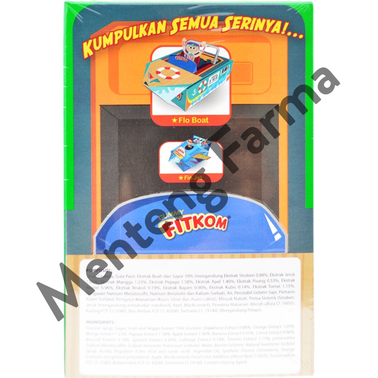 Fitkom Gummy Fruit &amp; Veggie 4 Sachet - Tinggi Serat untuk Kesehatan Pencernaan Anak