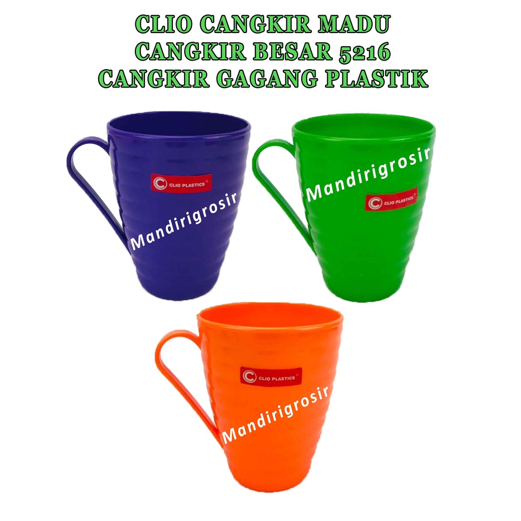 Cangkir Gagang Plastik * Clio Cangkir Madu * Mug Cangkir Minum * Random