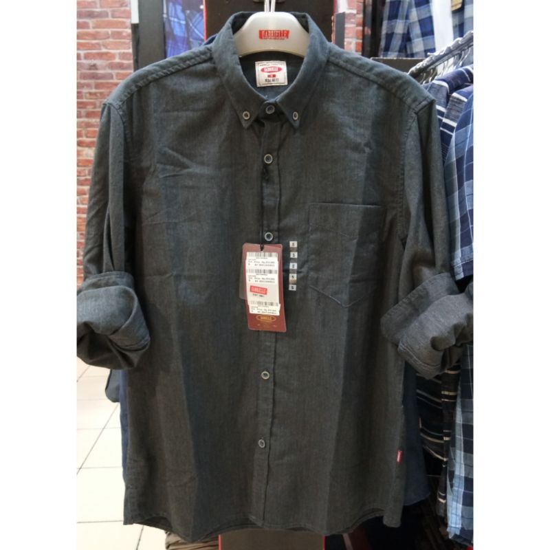 Gabrielle jeans original mens BBAC100A0822S kemeja panjang pra katun berkantorng reguler fit