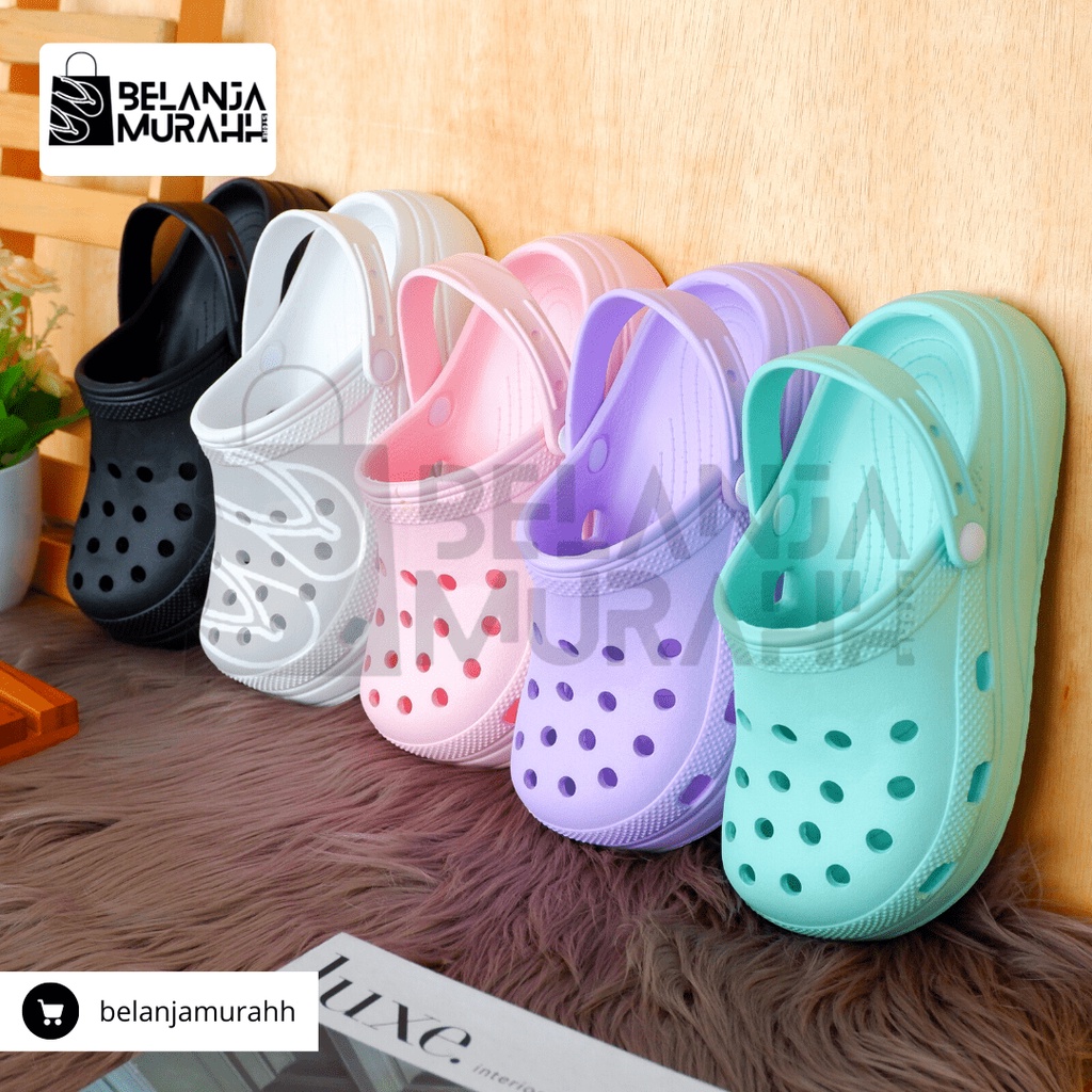 Sandal Baim Wanita Crocs Classic Korean Style / Sandal Kodok wanita polos Anti slip Warna cantik