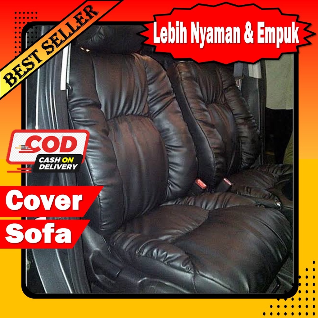 Sarung Jok Mobil 3 Baris Rush Terios Ertiga Xpander Model Sofa Bahan Kulit Sintetik