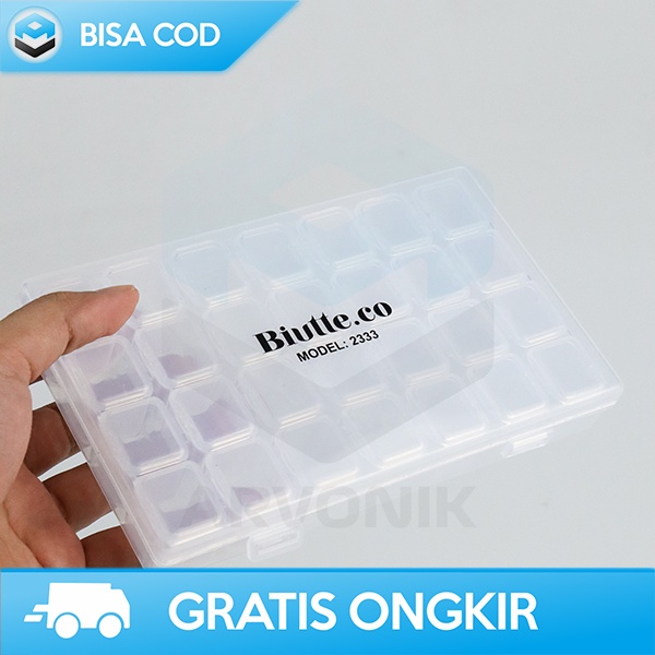 KOTAK TEMPAT PENYIMPANAN ANTING PERHIASAN AKSESORIS BIUTTE.CO 28 SLOT