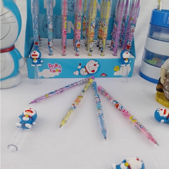 PENSIL SUSUN DORAEMON SUPER LUCU MOTIF UNIK HARGA MURAH KARAKTER DORA EMON READY 4 PILIHAN WARNA ALAT TULIS STATIONARY FANCY KUALITAS TERBAIK ONLY