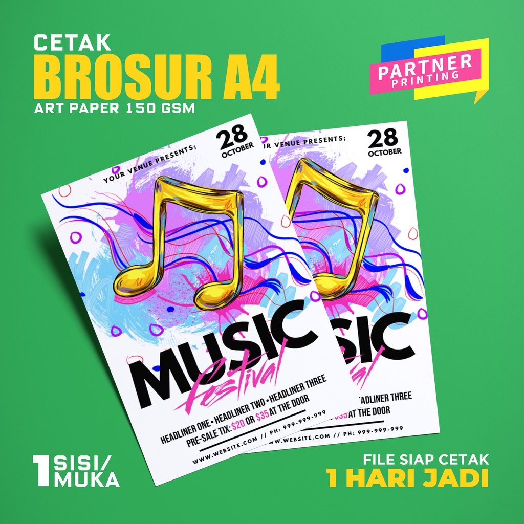 

CETAK PRINT BROSUR FLYER A4 1 SISI ART PAPER 150 GSM