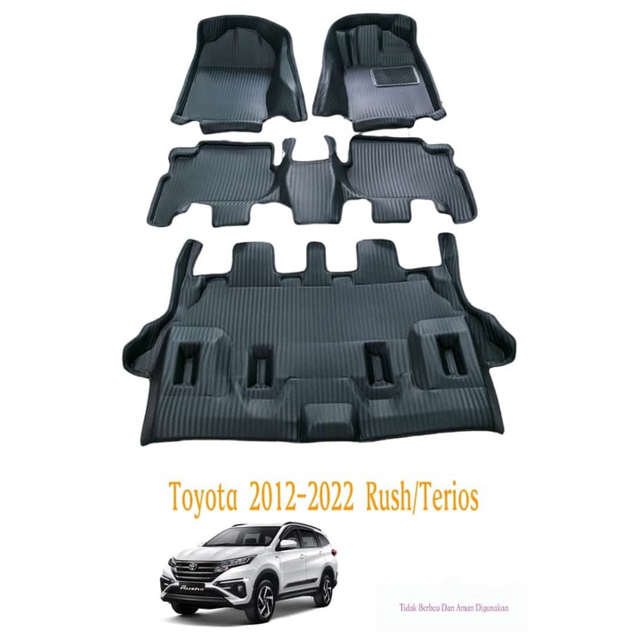 Karpet Mobil 5D 3 baris Toyota Rush Daihatsu Terios karpet alas kaki Car mart Karpet Alas Mobil Toyo