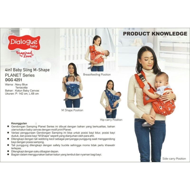 Gendongan baby sling M-shape dialogue