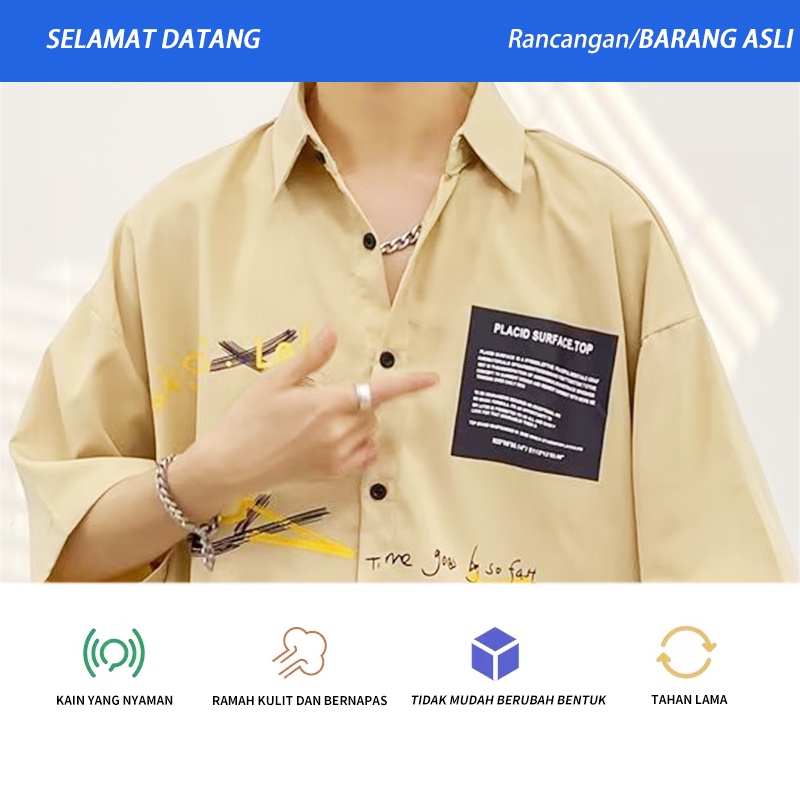 Kemeja kuning pria Kantor kemeja korea polos kemeja jumbo pria kuningkemeja kuning polos pria kemeja polos kasual Kemeja Pria kemeja pendek kemeja laki laki dewasa