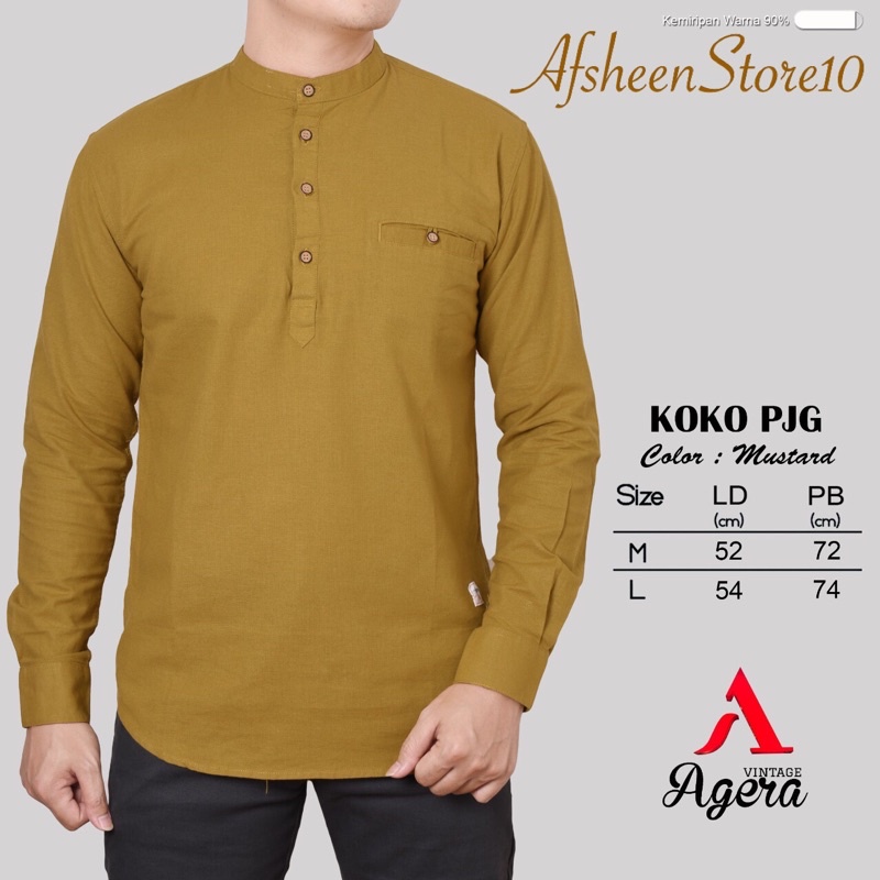 Baju Koko / KEMKO Lengan Panjang Polos Original Brand Agera