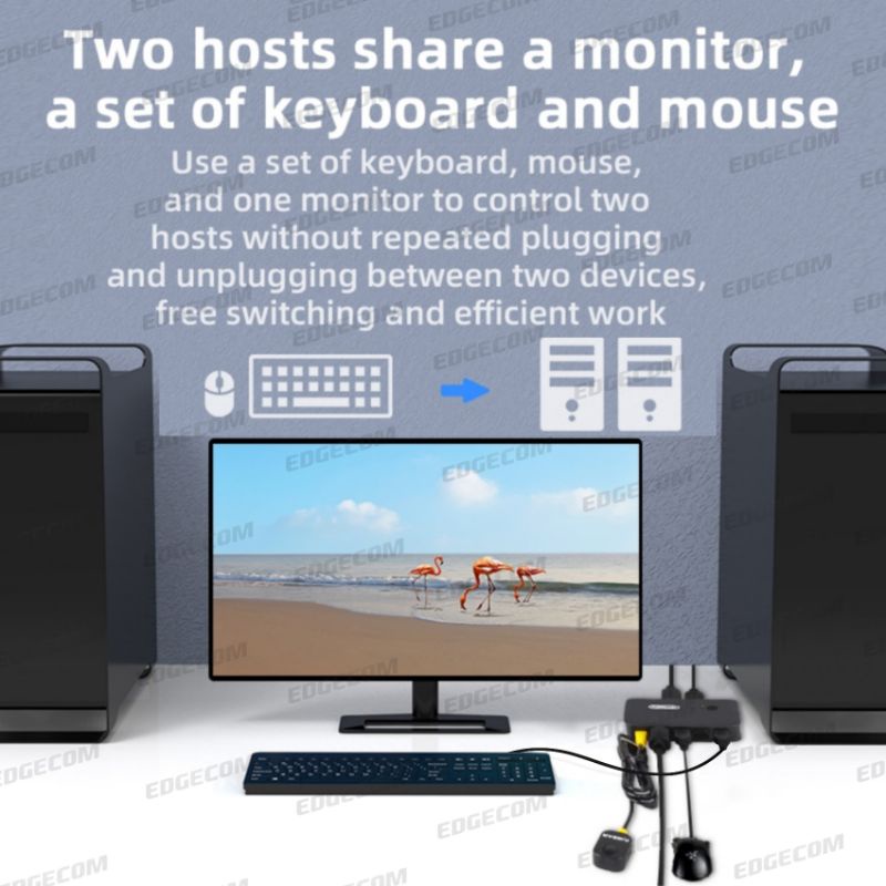 HDMI KVM Switch 2 Port Support 4K Free 2 pcs Kabel KVM HDMI