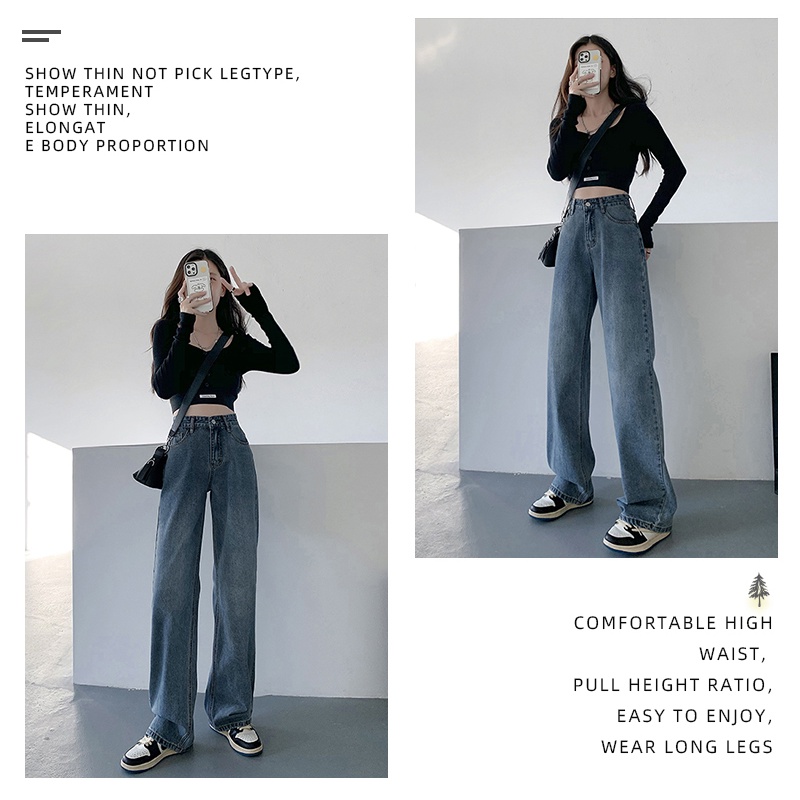 Highwaist Kulot Celana Jeans Wanita Loose Fashion Korean