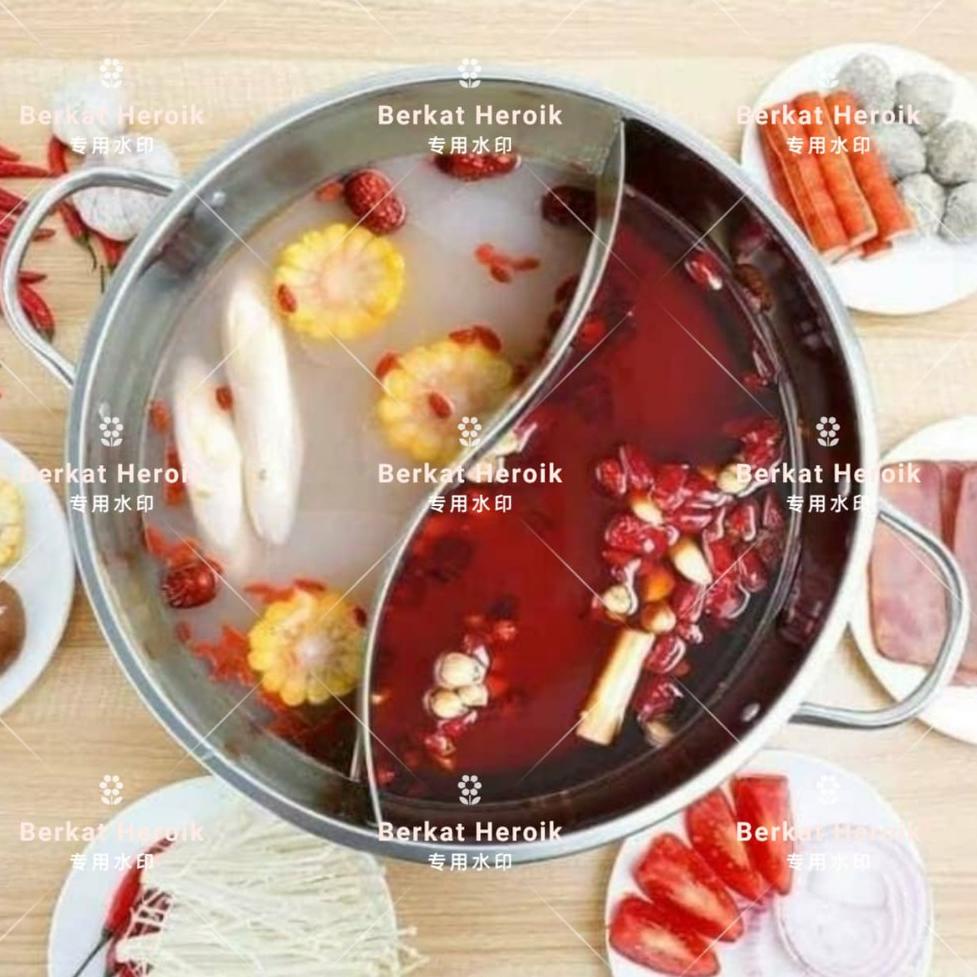 

Paling Popular.. Panci Shabu Mala Soup Sekat 2 Steamboat 28cm 30cm 32cm DENGAN TUTUP 65