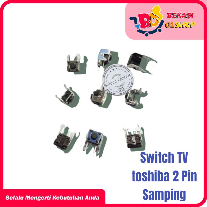 Swicth Saklar tv Push Button Micro Switch 2 Pin samping
