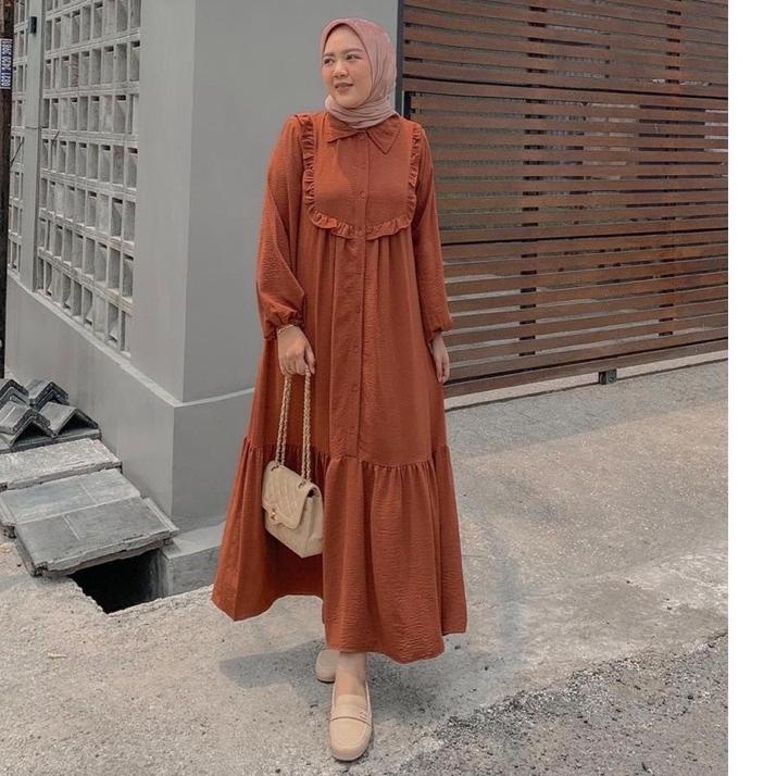 Harga Termuraah RABIRA DRESS GAMIS CRINKLE PREMIUM DRESS WANITA TERBARU 2022 BAJU KONDANGAN REMAJA K