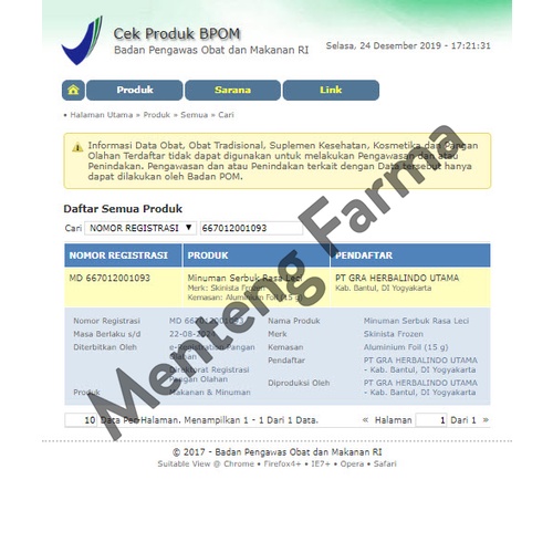 Skinista Frozen Collagen - Suplemen Kesehatan dan Pencerah Kulit