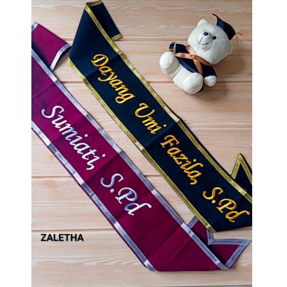 Selempang.Apik Selempang wisuda bludru pita Glitter, selempang wisuda bordir komputer, selempang wis