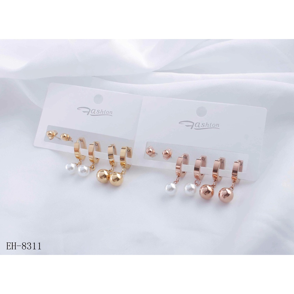 Anting Titanium Permata Warna Warni Perhiasan Fashion 8311/8295