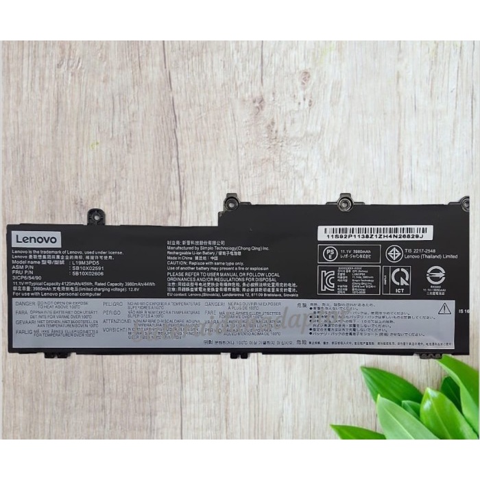 Baterai Lenovo Thinkpad E14 E15 Gen 2 3 4 L19D3PD5 L19C3PD5