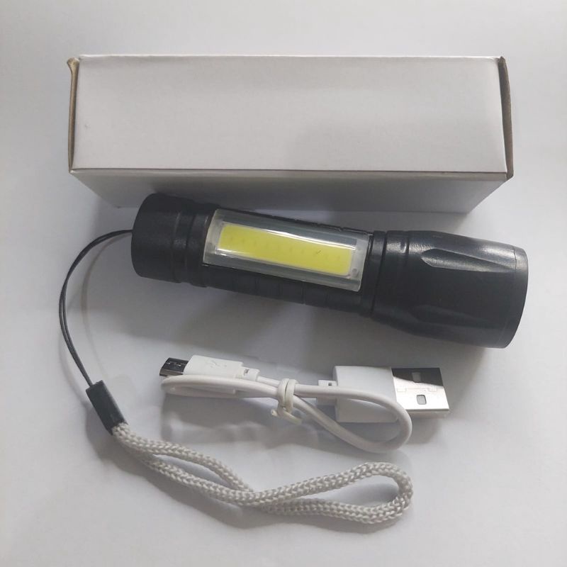 SENTER SWAT MINI LED ZOOM TERANG SWAT POLICE LIGHT USB RECHARGE