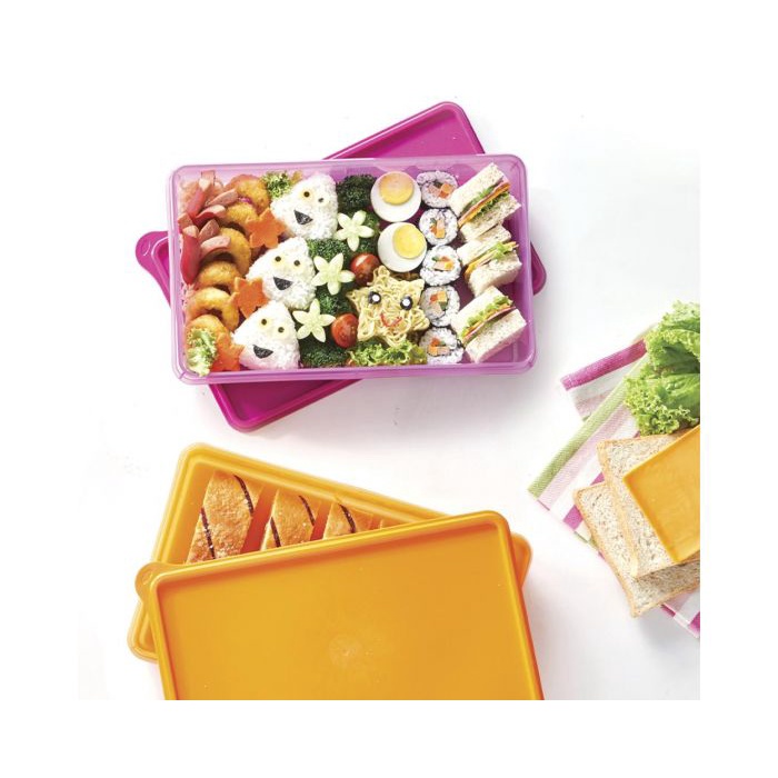 Tupperware Slice n Store - Merah - Orange - Ungu -Tempat Makan - Kotak Makanan - Bekal
