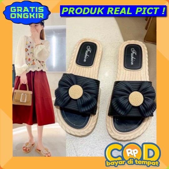 Sendal Teplek Wanita Korean Style Terbaru Kekinian Selop Wanita Import Murah Sandal Pesta Selop Tepl