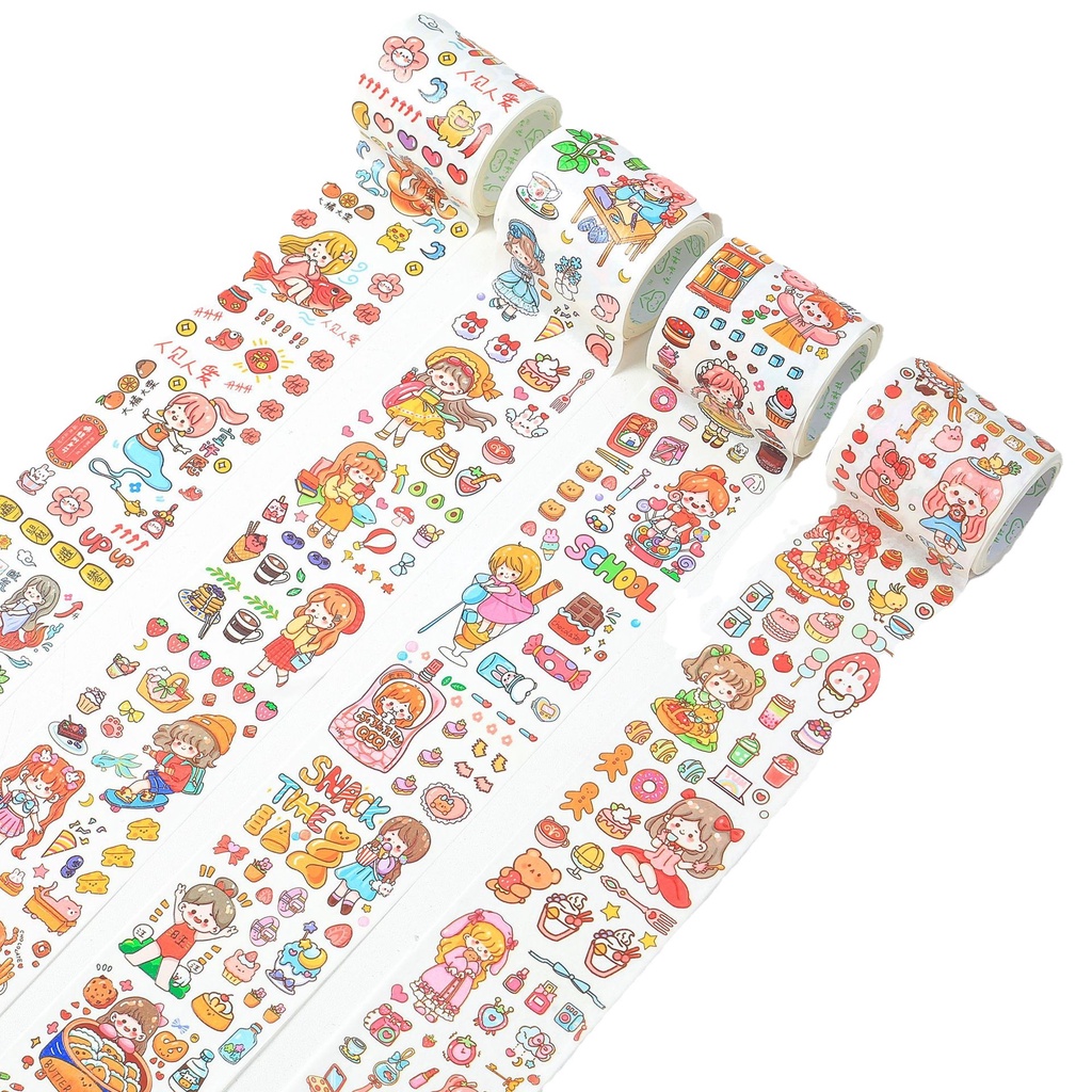 Roll Stiker Washi / Karakter Stiker Unik &amp; Lucu / Stiker Roll