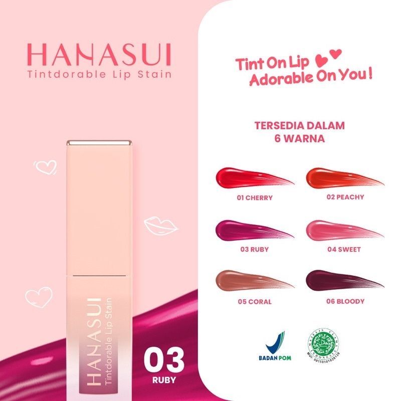 Hanasui tintdorable lip stain lip tint liptint 03 Ori