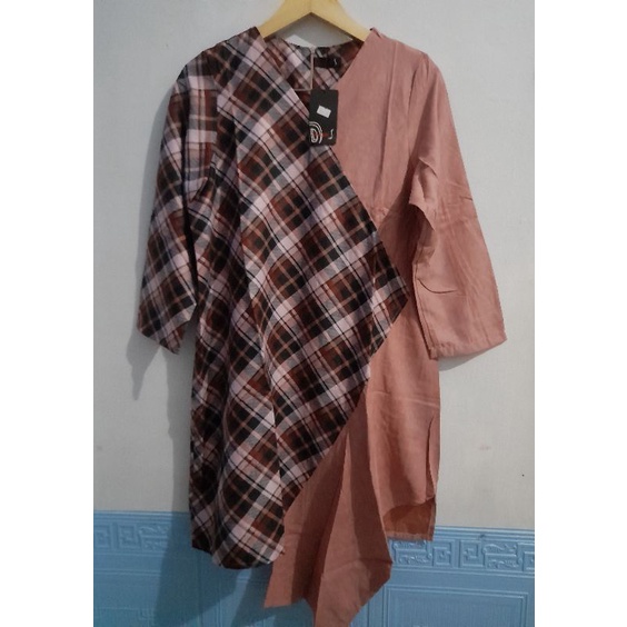 Tunik Mix Motif Kotak by Dubai