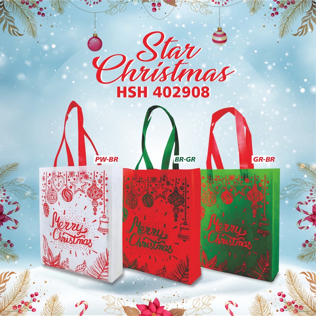 

ALTHEA Tas Parcel Natal Tas Spunbond Natal Goodie Bag Natal Christmas Tas Souvenir Natal Christmas 40x29x8