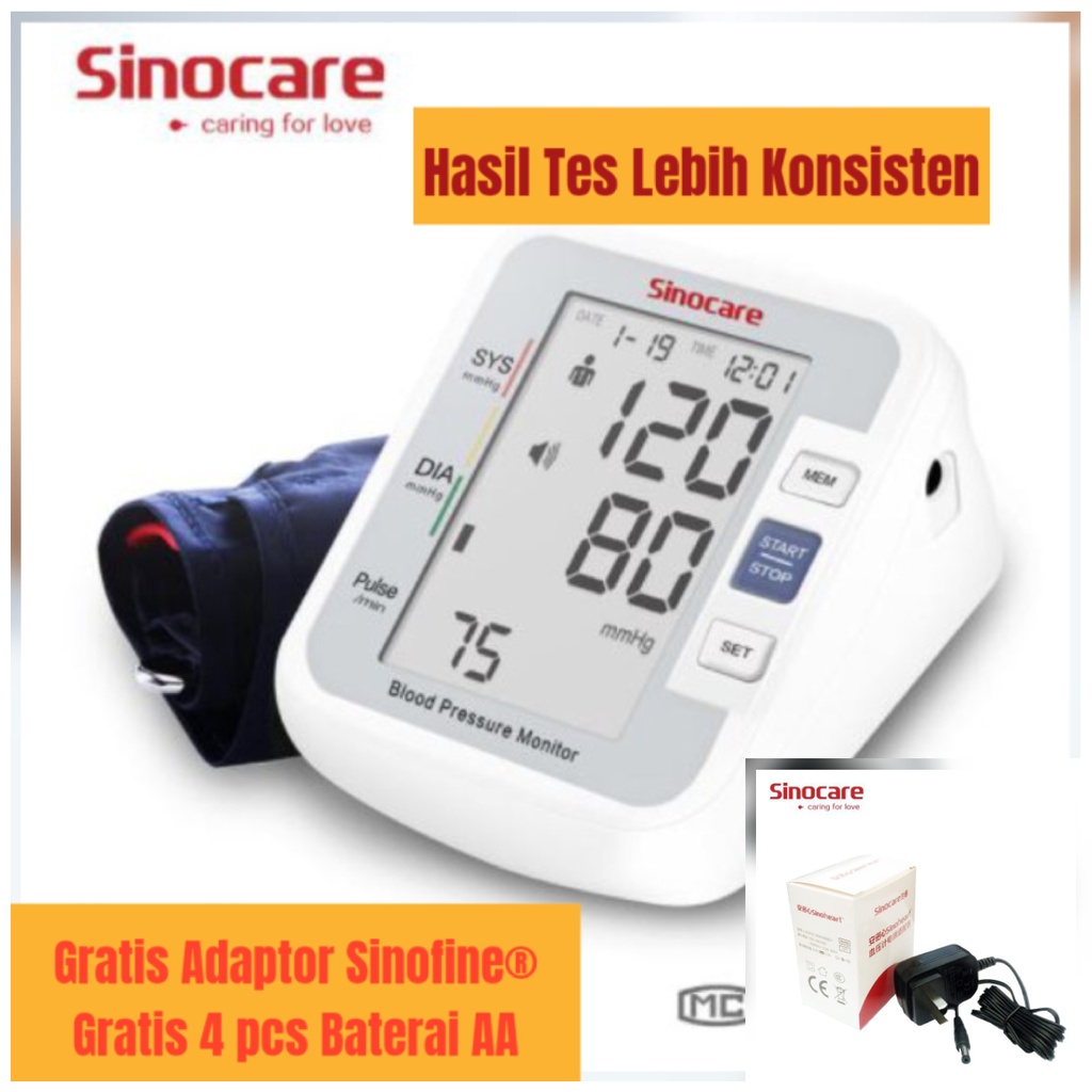 Sinocare Tensimeter Digital BA-801 Terbaru Suara Bahasa Indonesia