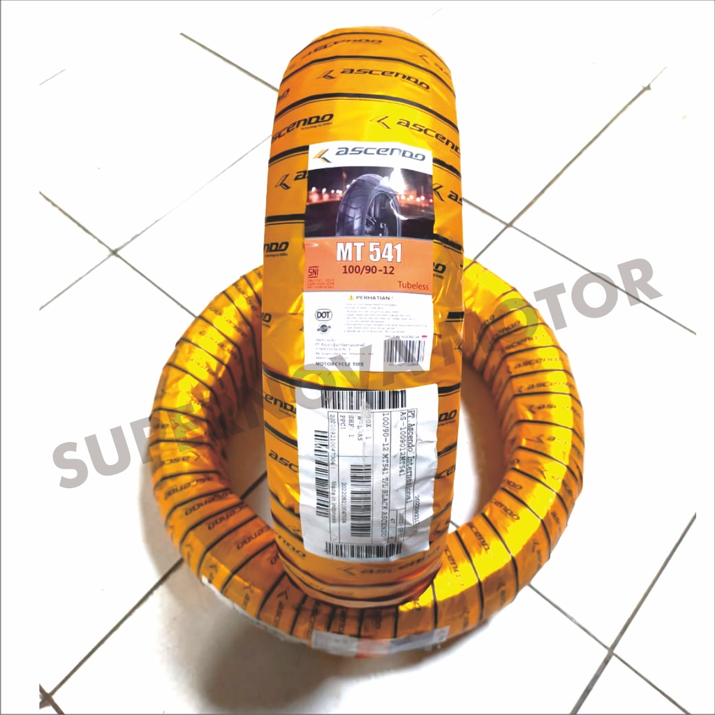 BAN LUAR 100/90-12 ASCENDO MT541 BAN LUAR MATIC SCOOPY DONAT RING 12 MERK ASCENDO
