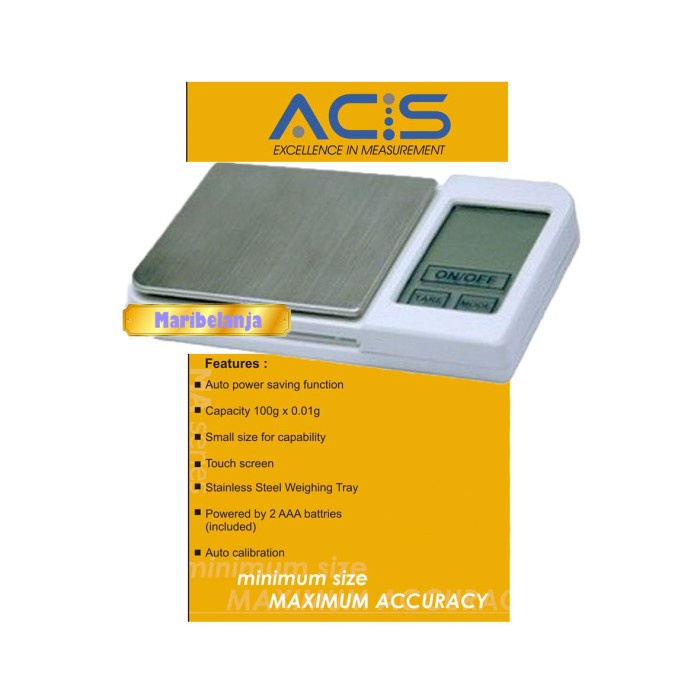 Timbangan Acis Ma 100A Pocket Scale Emas Batu Akik