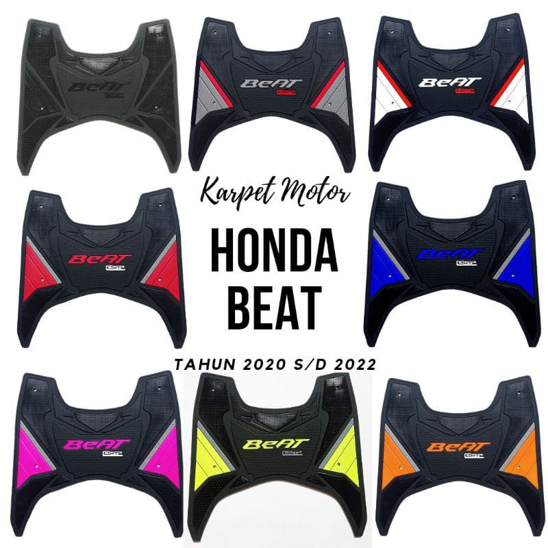 Karpet Motor Modifikasi Honda Beat Tahun 2020 - 2022 Sporty CW CBS CBS-ISS Alas Pijakan Kaki Anti Li