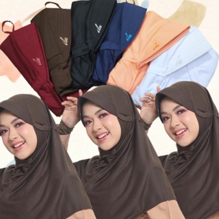 HAYFA - Kerudung Jilbab Anak Sekolah SD SMP SMA Jilbab Kaos Instan Serut Pinggir Tertutup Hijab Terbaru Terlaris Tanpa Renda
