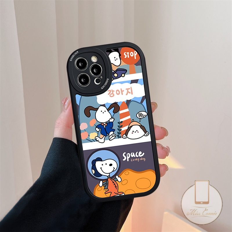 Cartoon Space Snoopy Soft TPU Case Compatible for IPhone 7Plus 8Plus 11 12 13 14 Pro Max XR 6 6s Plus 7 8 Plus X XS MAX SE 2020 11Pro Max Cute Couple Silicone Back Cover