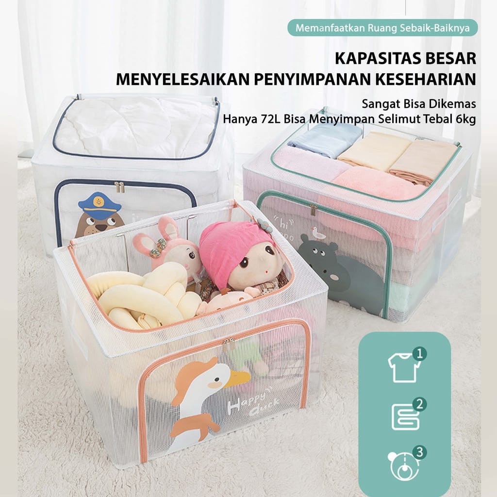 VS BG - Lipat kotak penyimpanan pakaian serbaguna mainan box tahan lembab storage box baju besar organizer