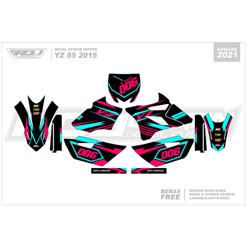 DECAL STIKER YZ 85 NEW (003) DEKAL STICKER BEBEK MODIF 2016 2017 2018 2019 2020 2021 2022 FULLBODY H