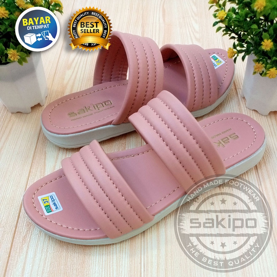 PROMO 11.11 BIG SALE !! SANDAL WANITA DEWASA SLOP BAN 2 BUSA TEBAL EMPUK KEKINIAN / SANDAL RUMAH REMAJA NYAMAN DI KAKI / SAKIPO