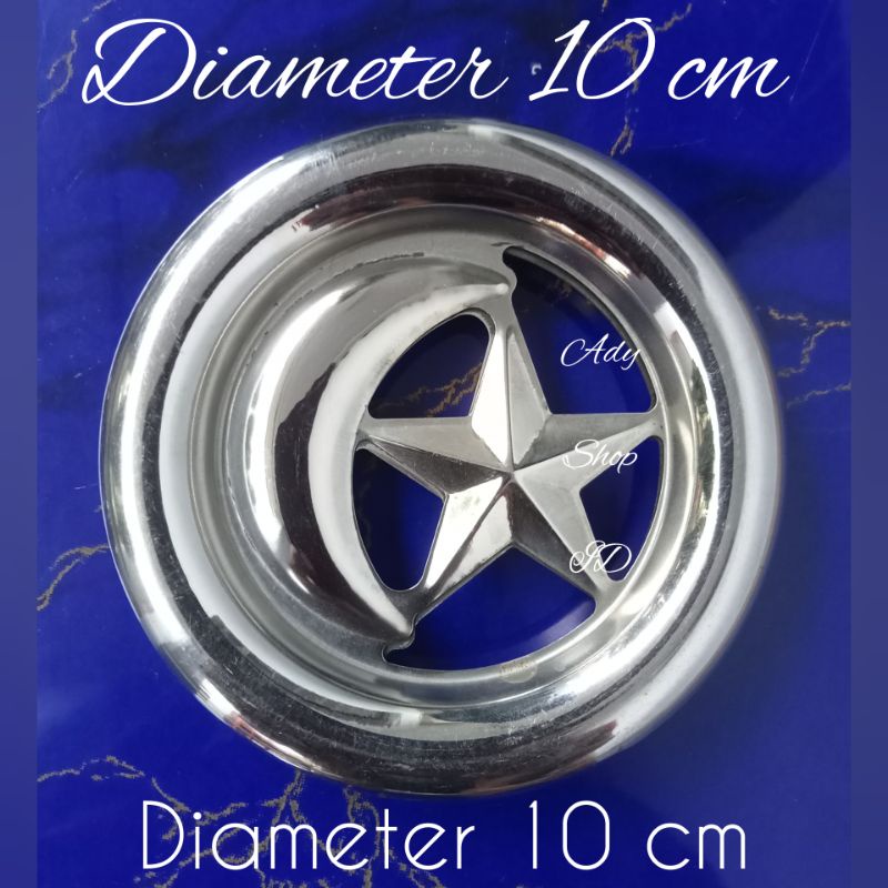 Gelang motif bulan bintang stainless diameter 10cm hiasan pagar stainless