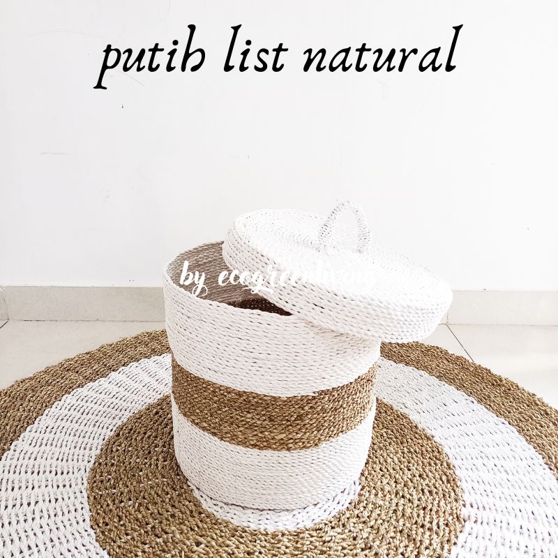 Laundry Basket / Basket Laundry Seagrass with Cap / Tas / Keranjang Laundry Seagrass